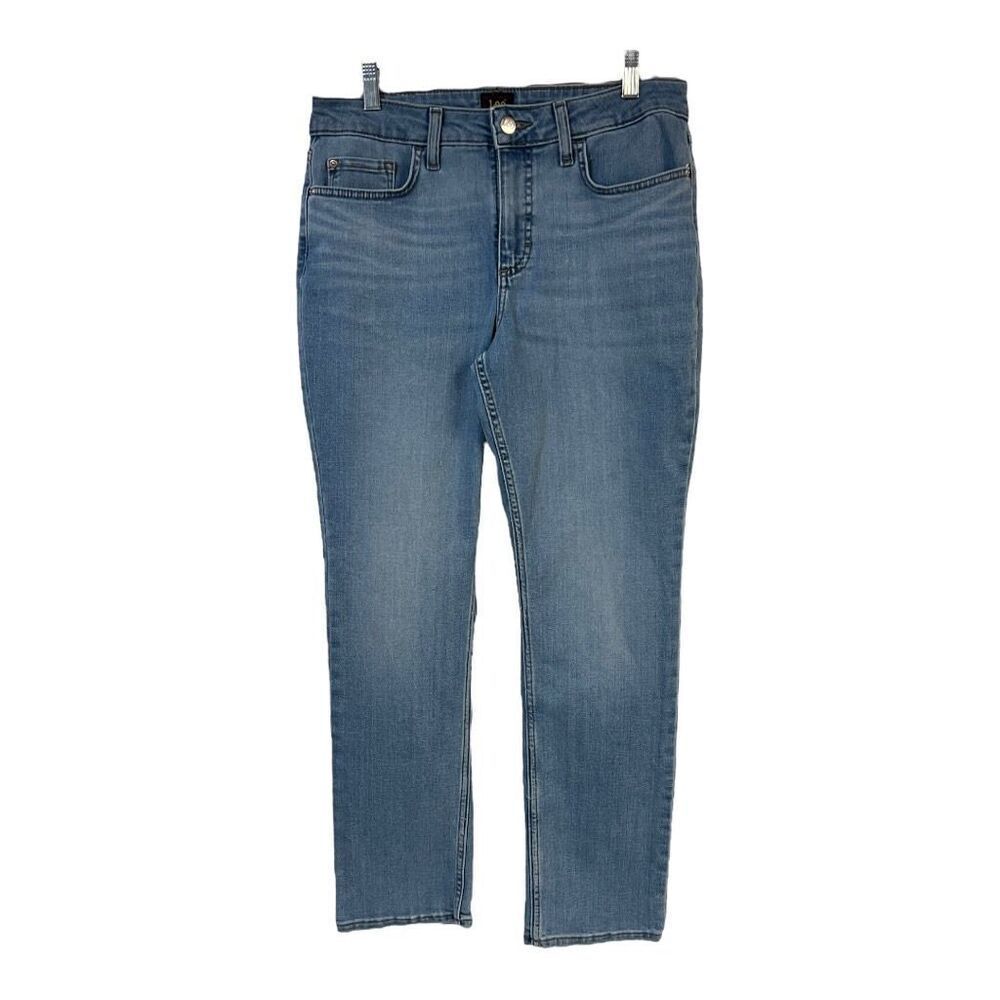 Lee Straight Leg Jeans Blue Medium Wash Stretch Womens Denim Women Size 10M